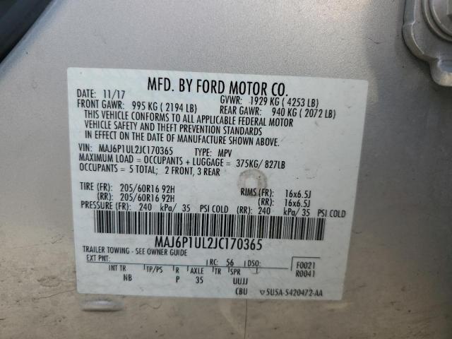 VIN MAJ6P1UL2JC170365 2018 FORD ECOSPORT no.13