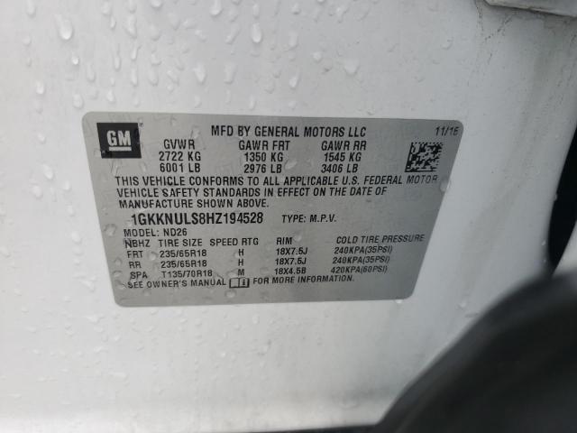 2017 GMC ACADIA SLT - 1GKKNULS8HZ194528