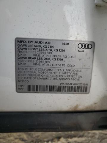 VIN WA1BAAFY0M2021931 2021 AUDI Q5 no.14