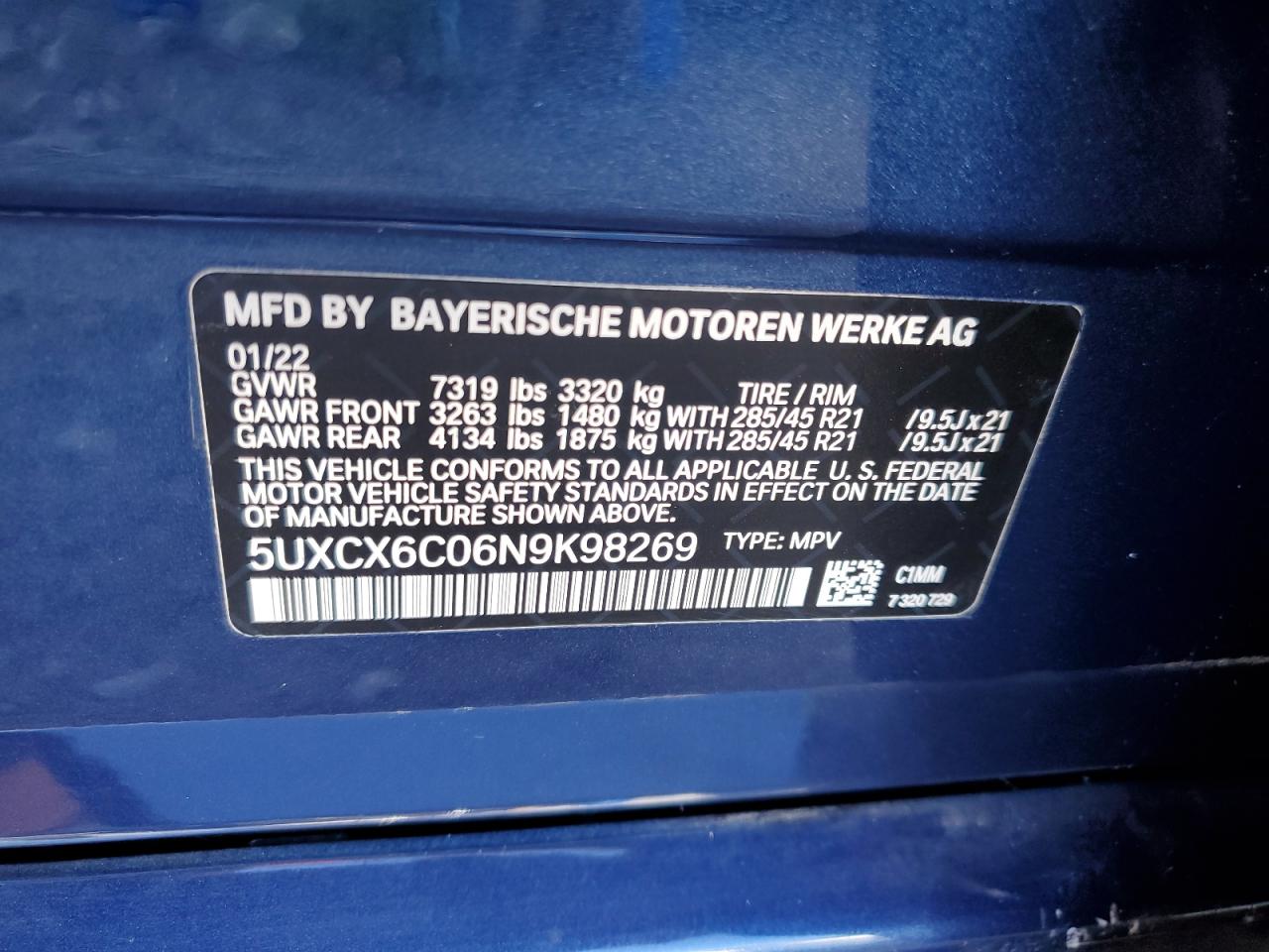 Lot #2996337401 2022 BMW X7 M50I