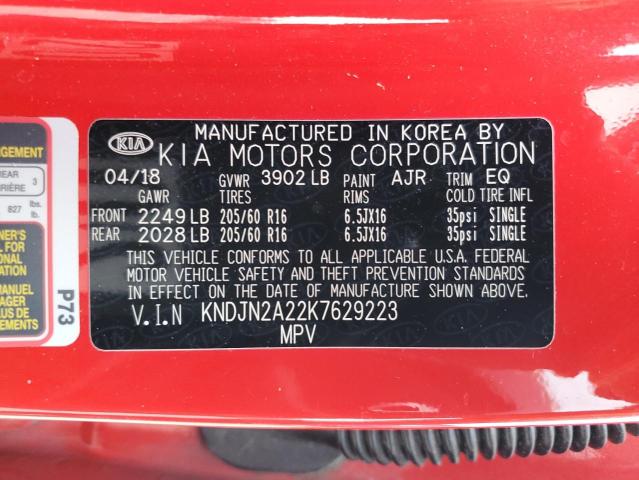 VIN KNDJN2A22K7629223 2019 KIA SOUL no.12