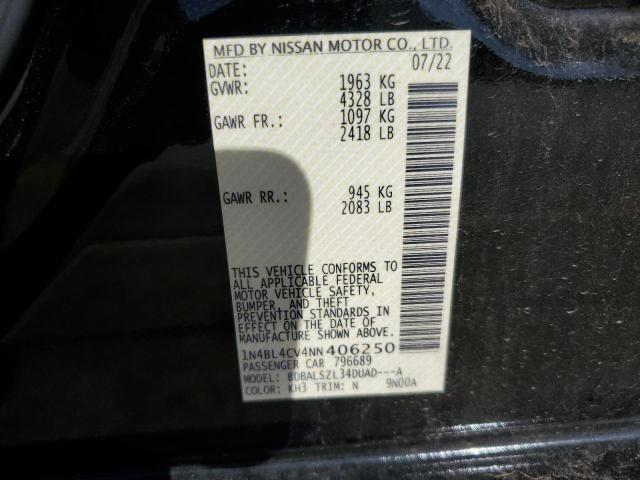 2022 NISSAN ALTIMA SR - 1N4BL4CV4NN406250
