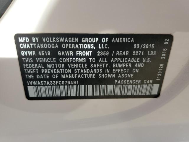 2015 VOLKSWAGEN PASSAT S - 1VWAS7A33FC079491