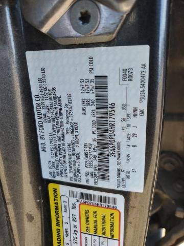 2017 FORD FUSION SE - 3FA6P0PU4HR179546