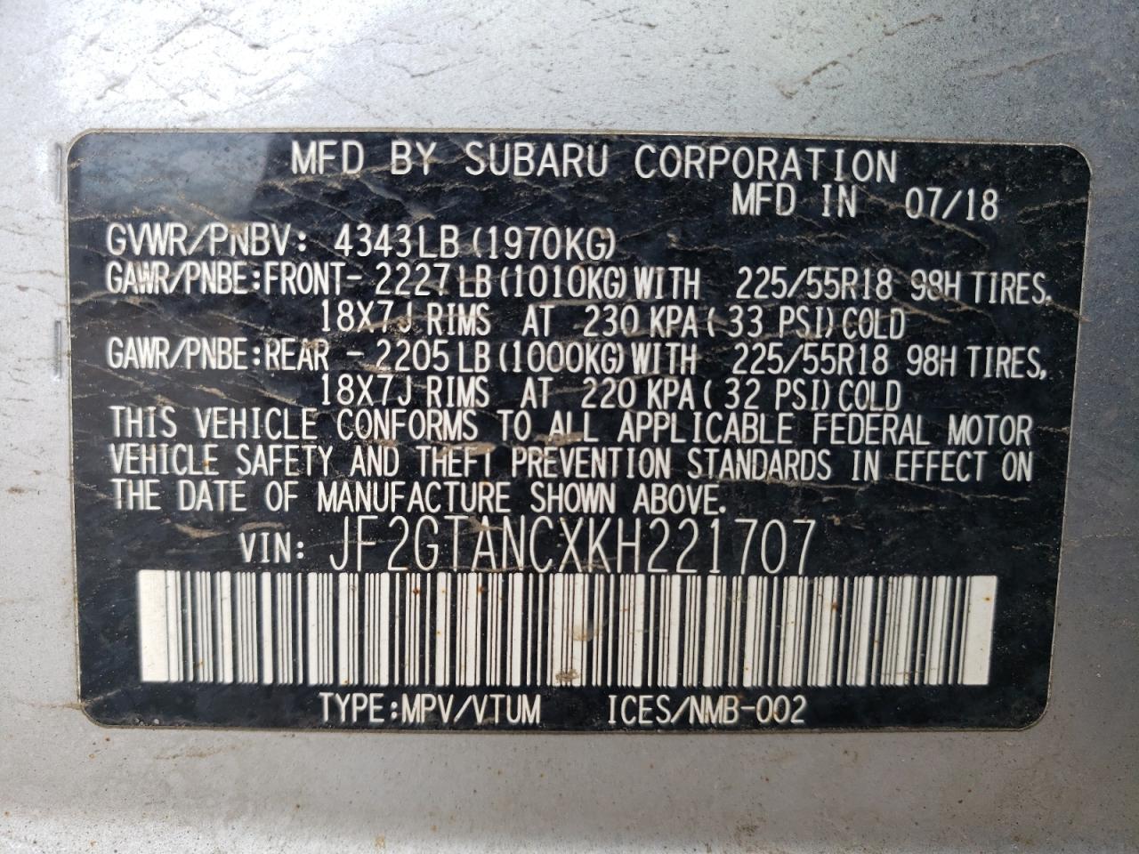 Lot #3024964364 2019 SUBARU CROSSTREK