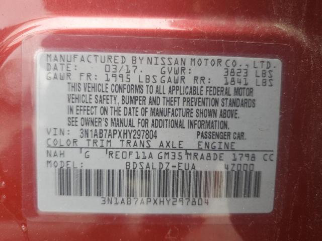 2017 NISSAN SENTRA S - 3N1AB7APXHY297804