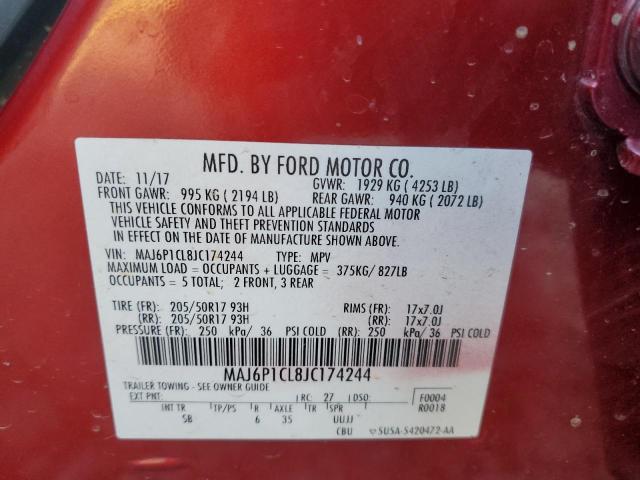 2018 FORD ECOSPORT S - MAJ6P1CL8JC174244