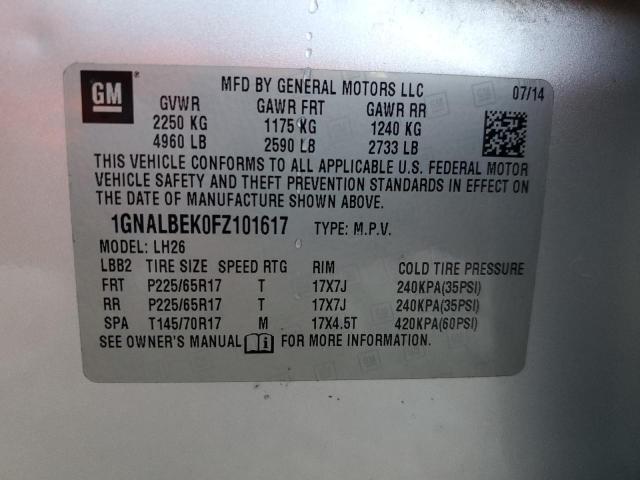 VIN 1GNALBEK0FZ101617 2015 CHEVROLET EQUINOX no.14