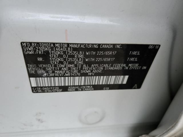 2018 TOYOTA RAV4 ADVEN - 2T3RFREV7JW814576