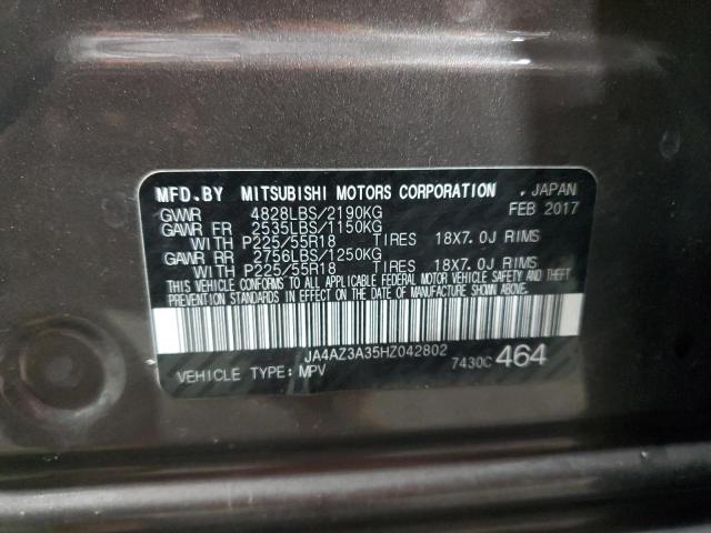 VIN JA4AZ3A35HZ042802 2017 MITSUBISHI OUTLANDER no.14