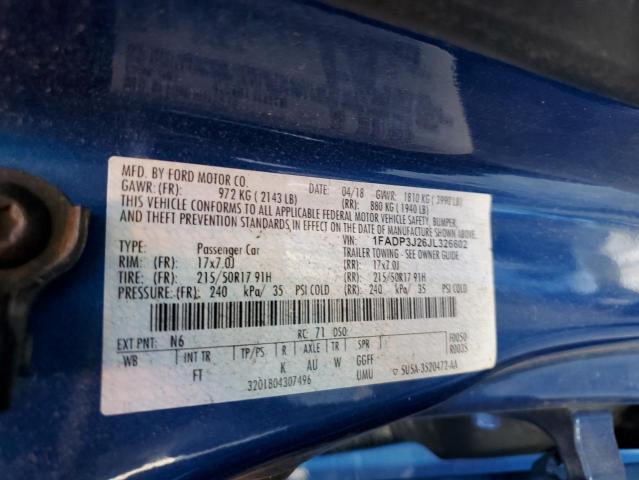 2018 FORD FOCUS TITA - 1FADP3J26JL326602