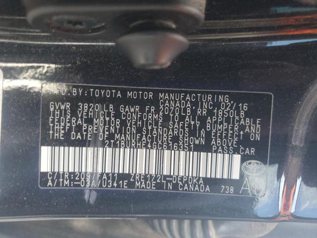 2016 TOYOTA COROLLA L - 2T1BURHE4GC616351