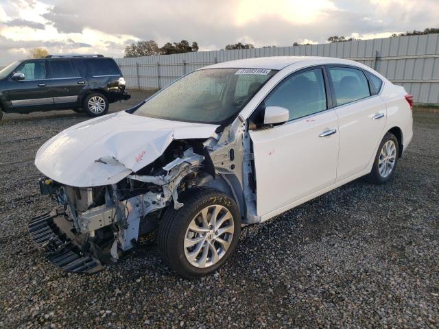 NISSAN SENTRA S 2019 white  gas 3N1AB7AP0KY400445 photo #1