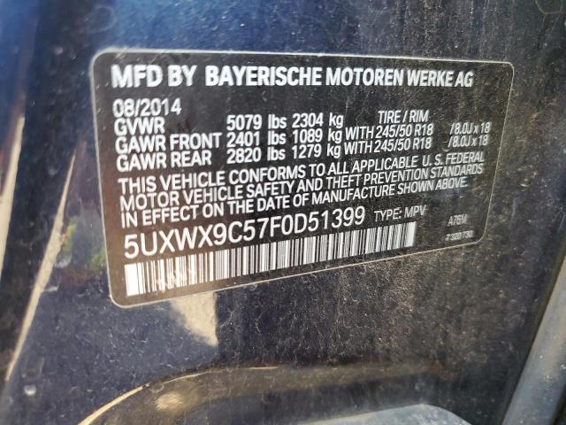 VIN 5UXWX9C57F0D51399 2015 BMW X3 no.13