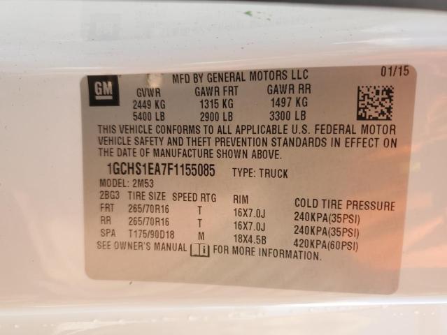 2015 CHEVROLET COLORADO - 1GCHS1EA7F1155085
