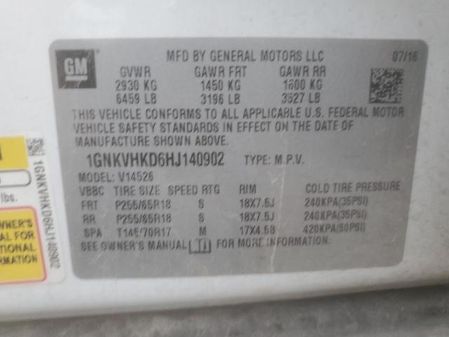 VIN 1GNKVHKD6HJ140902 2017 CHEVROLET TRAVERSE no.13