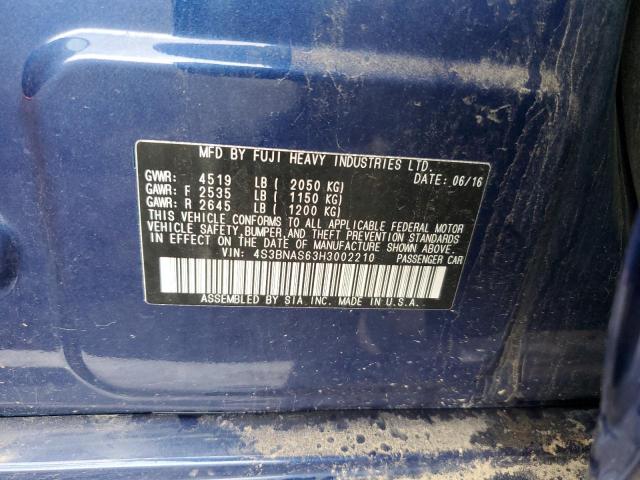 2017 SUBARU LEGACY SPO 4S3BNAS63H3002210