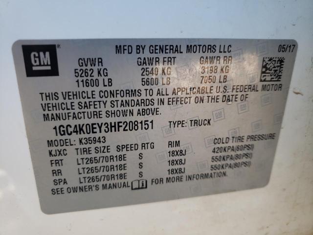 2017 CHEVROLET 3500 HD - 1GC4K0EY3HF208151