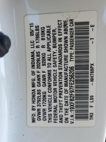2015 HONDA CIVIC EXL 19XFB2F97FE256206