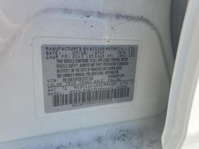 VIN 3N1AB7AP2KY231142 2019 Nissan Sentra, S no.12