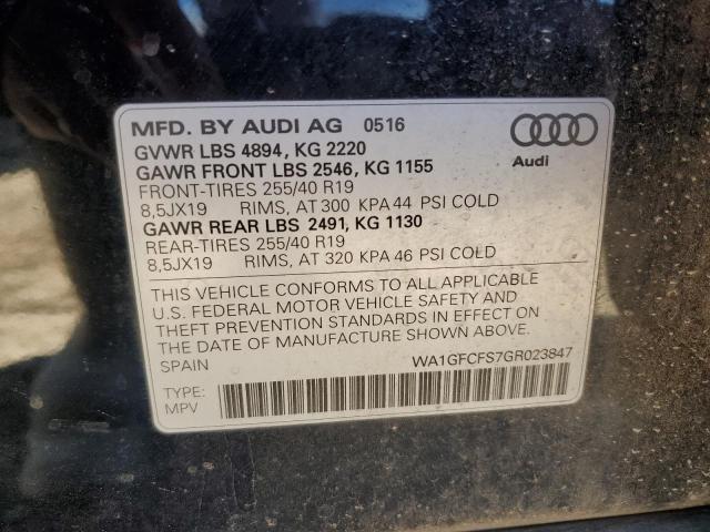 2016 AUDI Q3 PRESTIG WA1GFCFS7GR023847