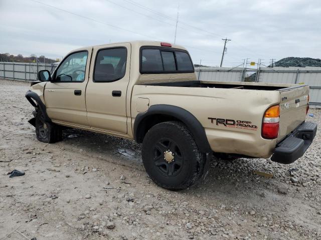 TOYOTA TACOMA DOU 2002 gold crew pic gas 5TEHN72N22Z113179 photo #3