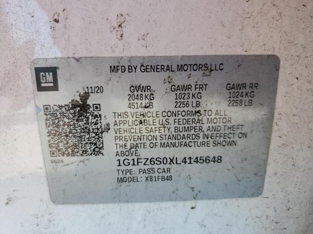 2020 CHEVROLET BOLT EV PR - 1G1FZ6S0XL4145648