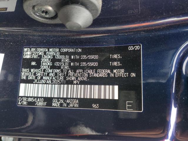 2020 LEXUS RX 350 L L JTJJZKFA8L2025711