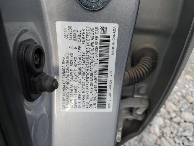 VIN 2HGFC2F81LH563120 2020 Honda Civic, Sport no.12