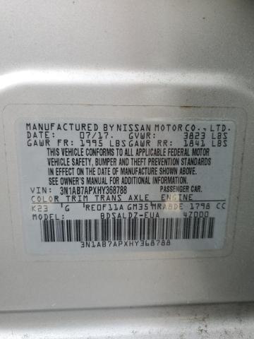 2017 NISSAN SENTRA S - 3N1AB7APXHY368788