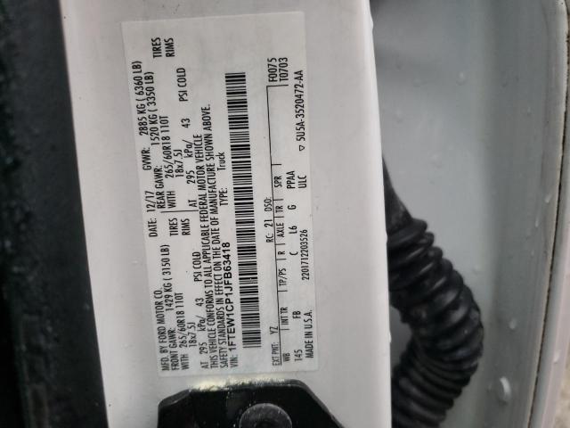 2018 FORD F150 SUPER - 1FTEW1CP1JFB63418