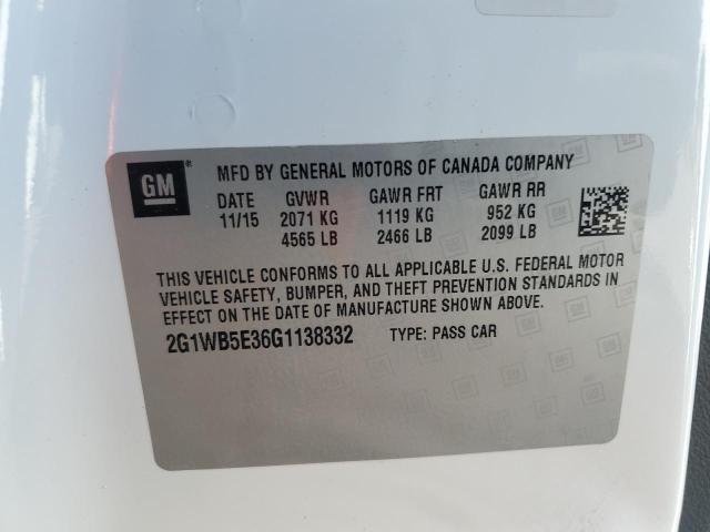 2016 CHEVROLET IMPALA LIM 2G1WB5E36G1138332