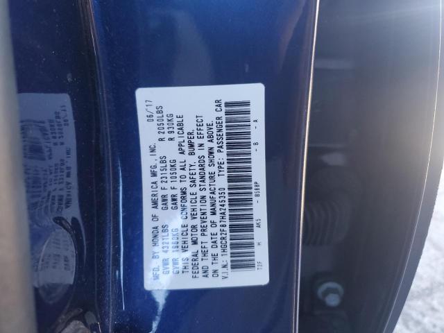 2017 HONDA ACCORD EXL - 1HGCR2F87HA245350