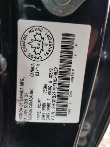 2015 HONDA CIVIC SE 2HGFB2F79FH029832