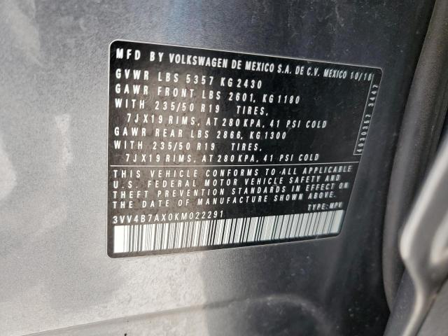 2019 VOLKSWAGEN TIGUAN SEL - 3VV4B7AX0KM022291