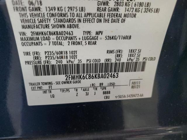 2019 FORD FLEX SEL - 2FMHK6C86KBA02463