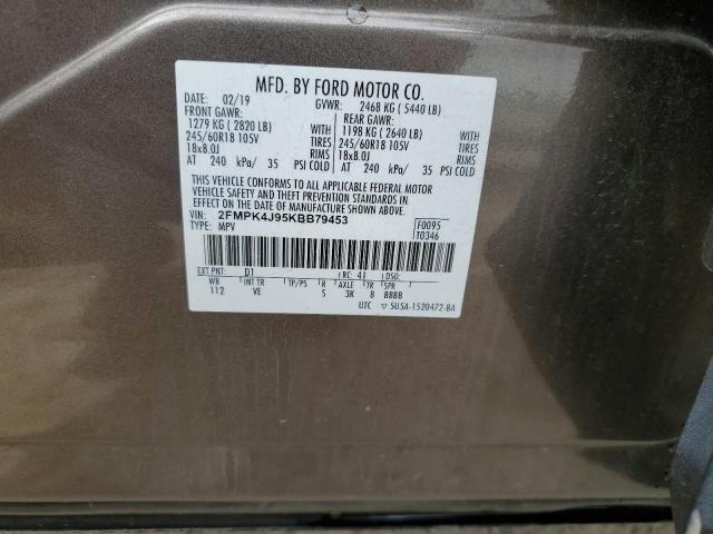 2019 FORD EDGE SEL - 2FMPK4J95KBB79453