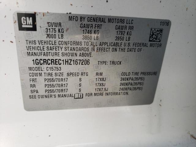 2017 CHEVROLET SILVERADO - 1GCRCREC1HZ167206