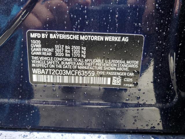 2021 BMW 740 I - WBA7T2C03MCF63559
