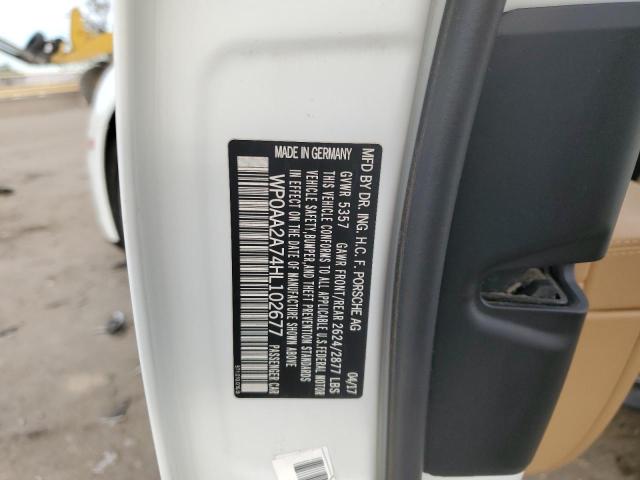 2017 PORSCHE PANAMERA 2 - WP0AA2A74HL102677