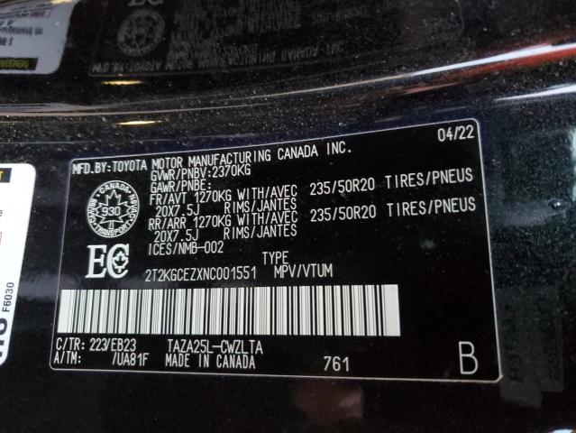 2022 LEXUS NX 350 2T2KGCEZXNC001551
