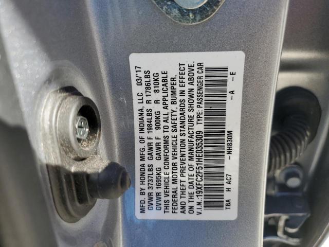 2017 HONDA CIVIC LX - 19XFC2F51HE035309