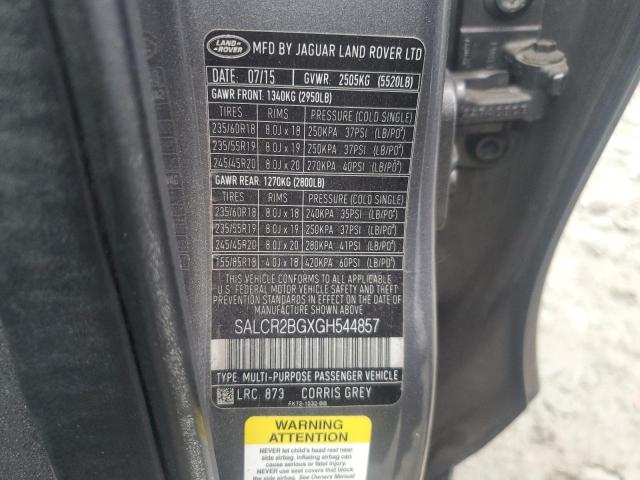 2016 LAND ROVER DISCOVERY SALCR2BGXGH544857