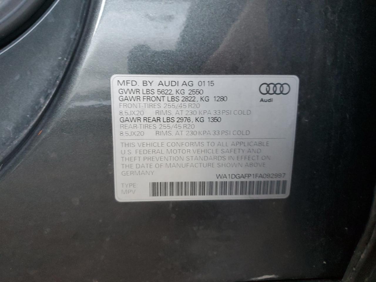 Lot #2974079552 2015 AUDI Q5 PREMIUM