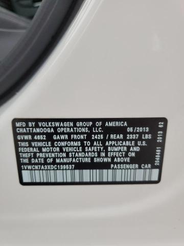 VIN 1VWCN7A3XDC139537 2013 VOLKSWAGEN PASSAT no.13