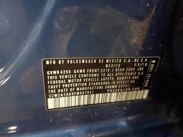 2015 VOLKSWAGEN GOLF TDI 3VW2A7AUXFM067921