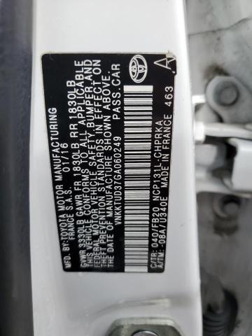 2016 TOYOTA YARIS L - VNKKTUD37GA060249