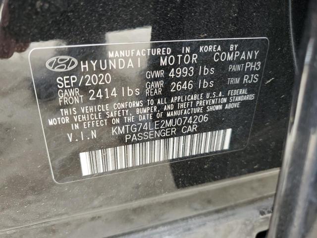 VIN KMTG74LE2MU074206 2021 GENESIS G70 no.12