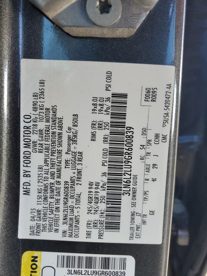 Lot #3004405718 2016 LINCOLN MKZ HYBRID