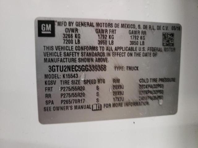 2016 GMC SIERRA K15 - 3GTU2NEC5GG339368